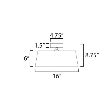 Maxim Lighting Paramount 16" LED Flush Mount Black