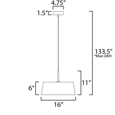 Maxim Lighting Paramount 16" LED Pendant Natural Aged Brass