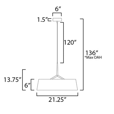 Maxim Lighting Paramount 21" LED Pendant Natural Aged Brass