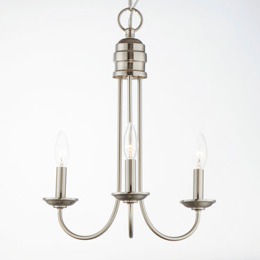 Maxim Lighting Logan 3-Light Candle Chandelier Satin Nickel