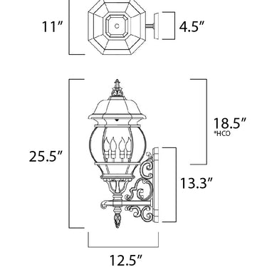 Maxim Lighting Crown Hill 4-Light Outdoor Wall Lantern Black