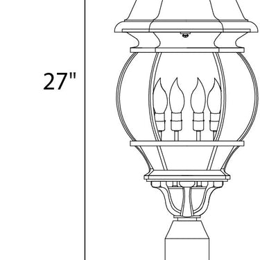 Maxim Lighting Crown Hill 4-Light Outdoor Pole/Post Lantern Black