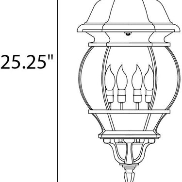 Maxim Lighting Crown Hill 4-Light Outdoor Hanging Lantern Black