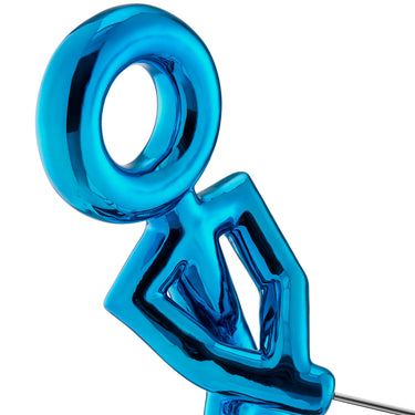 Finesse Decor Golf Man Sculpture Metallic Blue