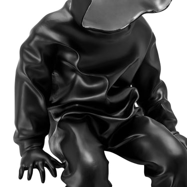 Finesse Decor Cool Dude with Hoodie Sculpture Black & Chrome