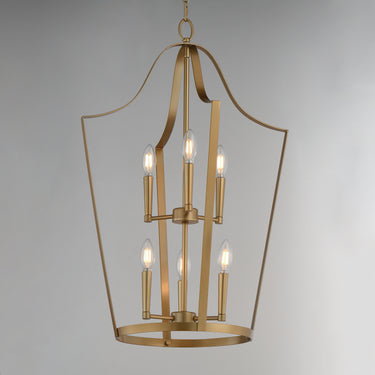 Maxim Lighting Arden 6-Light Pendant Natural Aged Brass