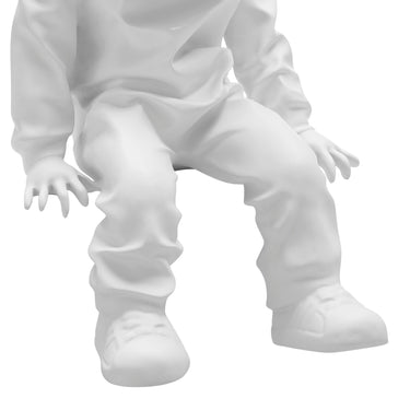 Finesse Decor Cool Dude with Hoodie Sculpture White & Chrome