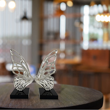Finesse Decor Butterfly Wings Sculpture Chrome