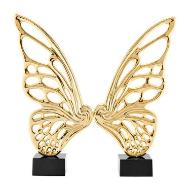Finesse Decor Butterfly Wings Sculpture Gold