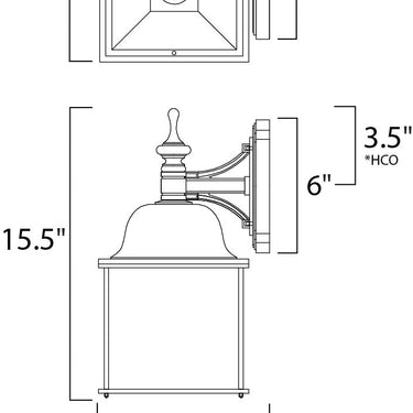 Maxim Lighting Senator Outdoor Wall Lantern Black