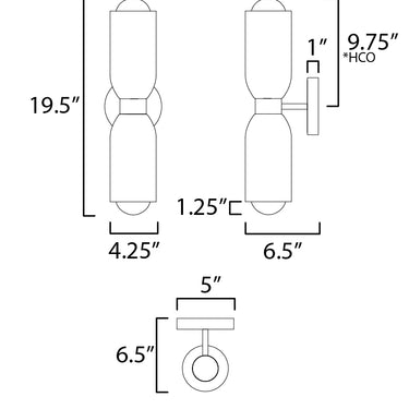 Maxim Lighting Pompeii 2-Light Wall Sconce Travertine/Oyster