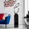Finesse Decor Fluid Abstract 59" Tall Floor Sculpture Chrome with Black Stand