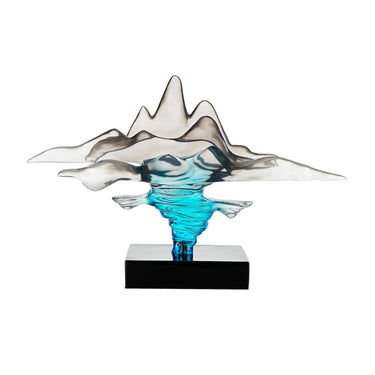 Finesse Decor Clear Gray & Blue Sculpture