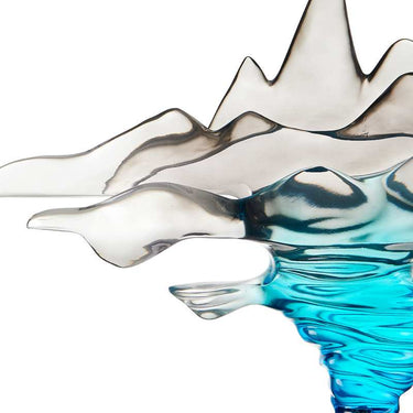 Finesse Decor Clear Gray & Blue Sculpture