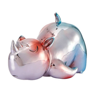 Finesse Decor Red and Blue Chrome Rhino