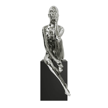 Finesse Decor Antoinette Doll Sculpture with Base Chrome