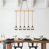 Finesse Decor Wood and Ropes 5 Light Chandelier Black