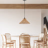 Finesse Decor Iron and Ropes 1 Light 15" Diam Pendant Black and Beige