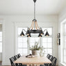 Finesse Decor Steel and Ropes 6 Light Chandelier Black
