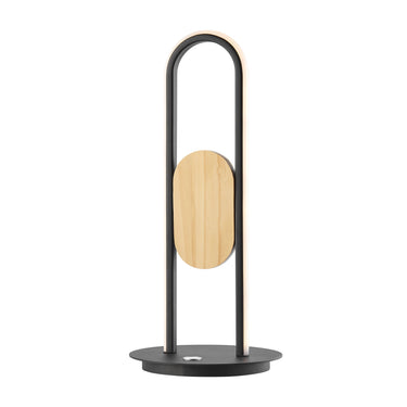 Finesse Decor Table Lamp Satin Black & Wood