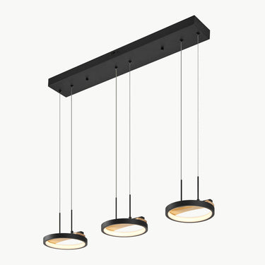Finesse Decor 3 heads Satin Black & Wood Chandelier