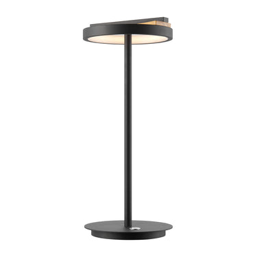 Finesse Decor Table Lamp Satin Black & Wood