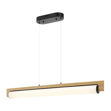 Finesse Decor Chandelier Linear Satin Black & Wood