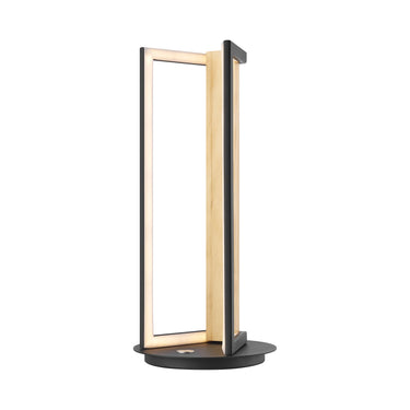 Finesse Decor Table Lamp Satin Black & Wood