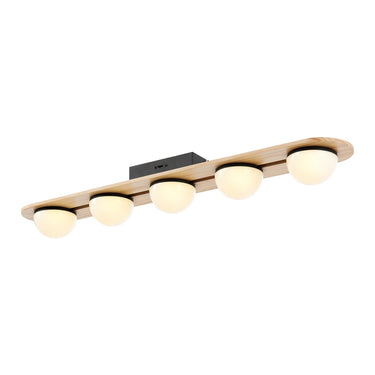 Finesse Decor Flush Mount Chandelier Satin Black & Wood