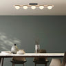 Finesse Decor Flush Mount Chandelier Satin Black & Wood