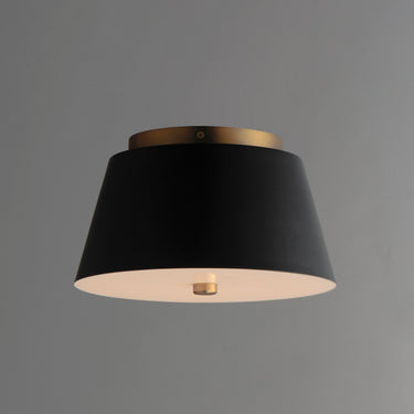 Maxim Lighting Miles 11" LED Flush Mount Black/Natural Aged Brass