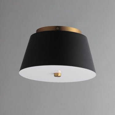 Maxim Lighting Miles 11" LED Flush Mount Black/Natural Aged Brass