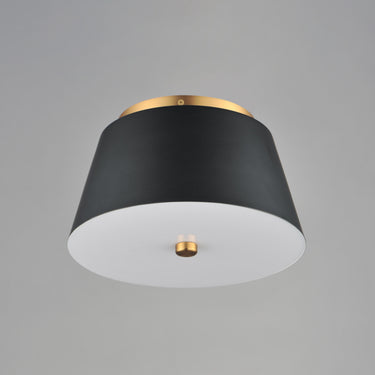 Maxim Lighting Miles 11" LED Flush Mount Black/Natural Aged Brass