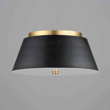 Maxim Lighting Miles 16" LED Flush Mount Black/Natural Aged Brass