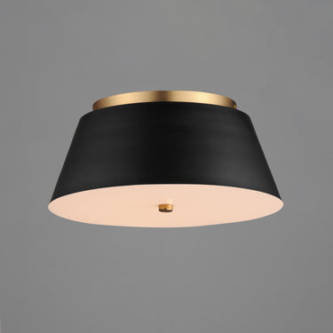 Maxim Lighting Miles 16" LED Flush Mount Black/Natural Aged Brass