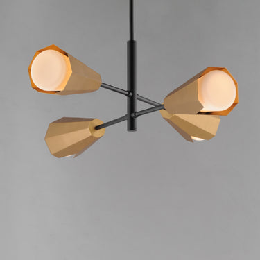 Maxim Lighting Rizzo 4-Light Chandelier Black/Antique Brass
