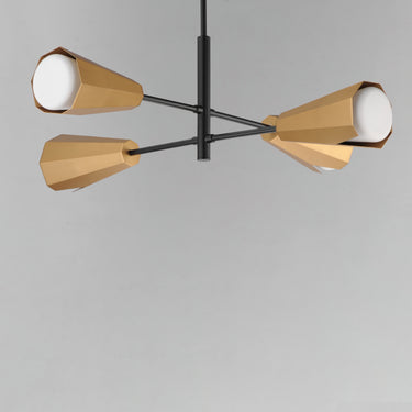Maxim Lighting Rizzo 4-Light Chandelier Black/Antique Brass