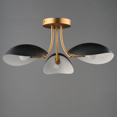 Maxim Lighting Maris 3-Light Semi Flush Black/Natural Aged Brass
