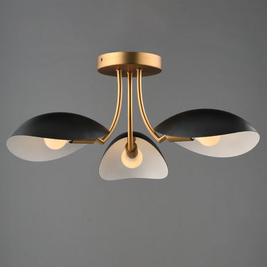Maxim Lighting Maris 3-Light Semi Flush Black/Natural Aged Brass
