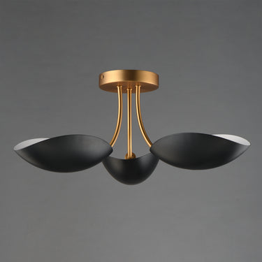Maxim Lighting Maris 3-Light Semi Flush Black/Natural Aged Brass