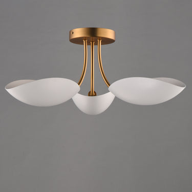 Maxim Lighting Maris 3-Light Semi Flush White/Natural Aged Brass