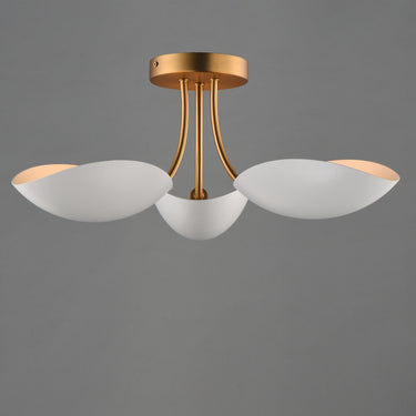 Maxim Lighting Maris 3-Light Semi Flush White/Natural Aged Brass
