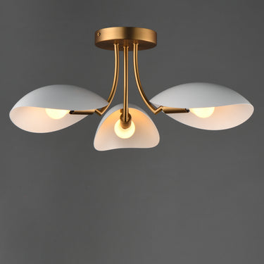 Maxim Lighting Maris 3-Light Semi Flush White/Natural Aged Brass