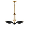 Maxim Lighting Maris 3-Light Pendant Black/Natural Aged Brass