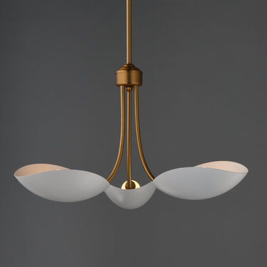 Maxim Lighting Maris 3-Light Pendant White/Natural Aged Brass