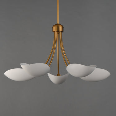 Maxim Lighting Maris 5-Light Chandelier White/Natural Aged Brass