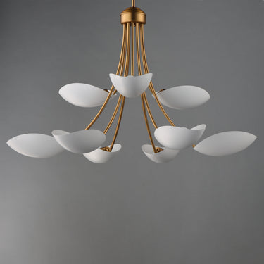 Maxim Lighting Maris 9-Light Chandelier White/Natural Aged Brass