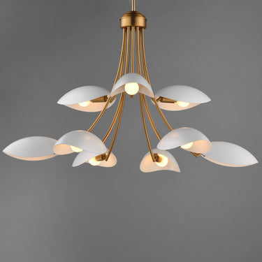 Maxim Lighting Maris 9-Light Chandelier White/Natural Aged Brass