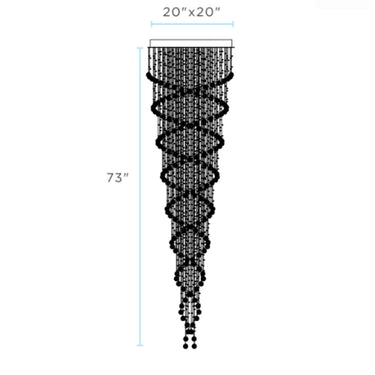 Finesse Decor Crystal Chandelier Double Helix// 7 Light, 73" Hanging Length