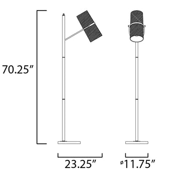 Maxim Lighting Oscar 2-Light Floor Lamp Bronze/Antique Brass